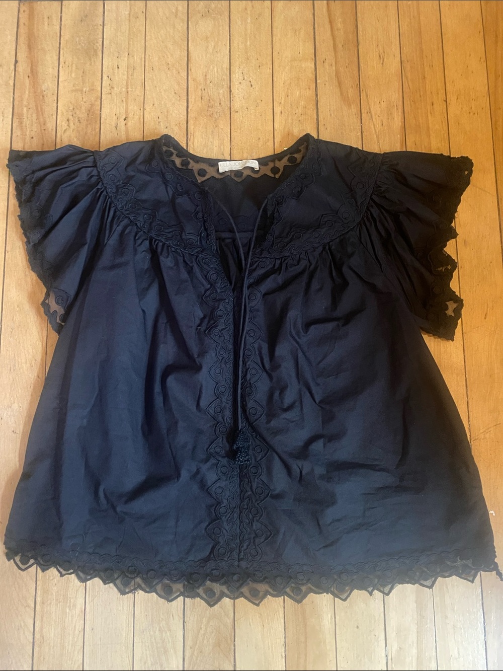 Black Women's Ruffle Sleeve Blouse Ulla Johnson Effie Top 8
